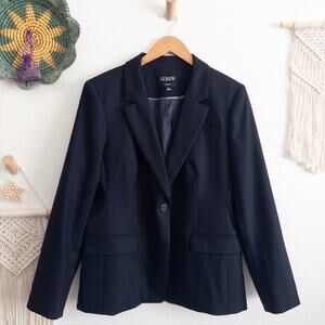 J. Crew Navy Blue Wool Blend Helena Blazer Ora Tessuti Size 12